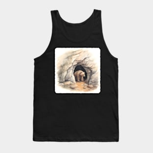 Bear With A Hibernation Cave Animal Winter Shelter Tank Top